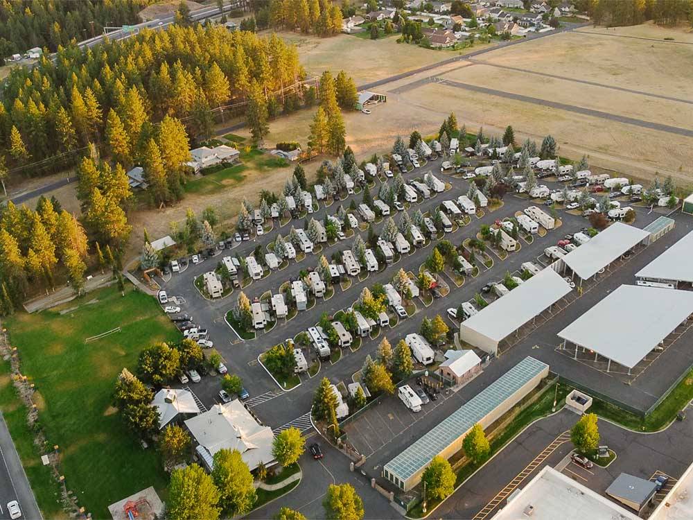 Aerial view of the campground at ALDERWOOD RV PARK