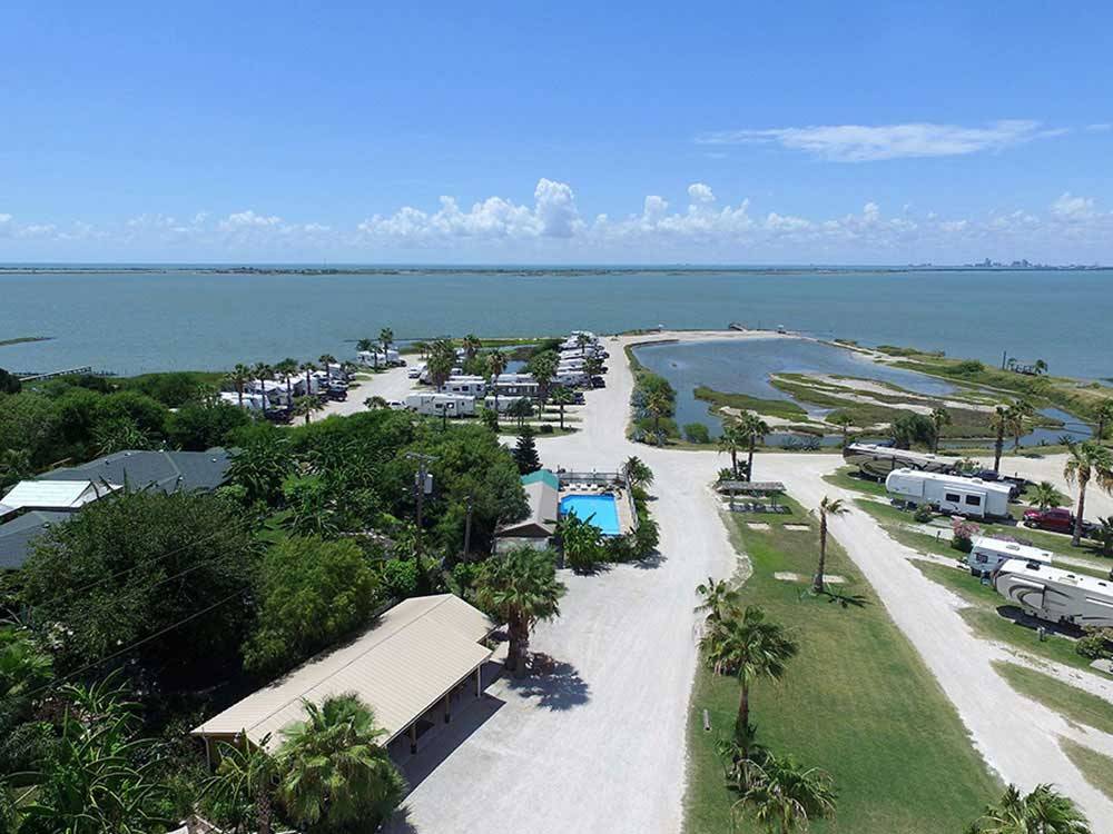 Magnificent aerial view of campground at SEA BREEZE RV COMMUNITY RESORT