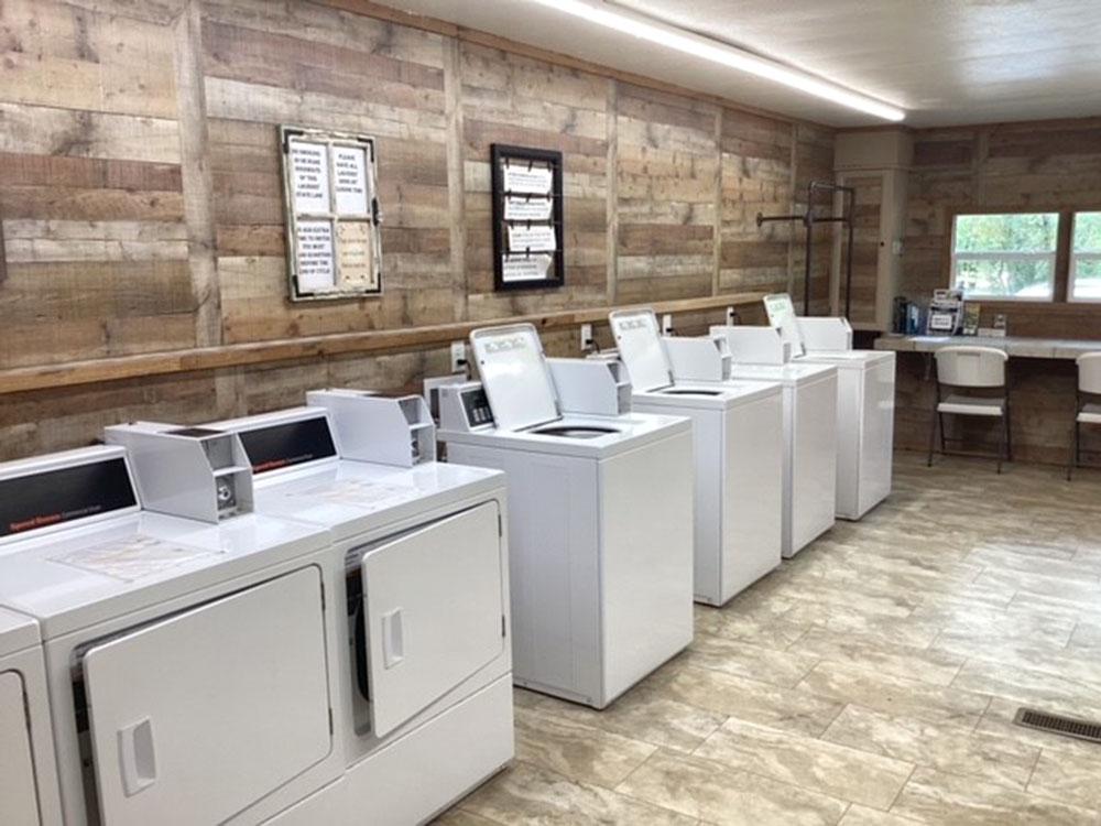 Row of washers and dryers at HIGH POINT MOBILE HOME & RV PARK