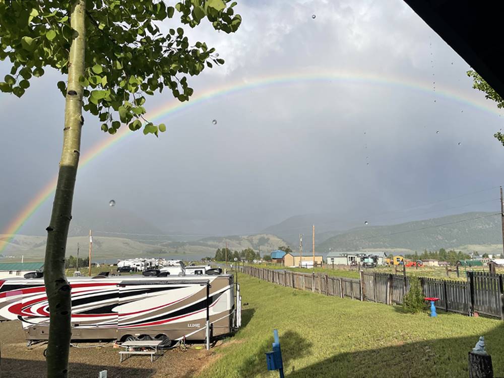 A rainbow over the park