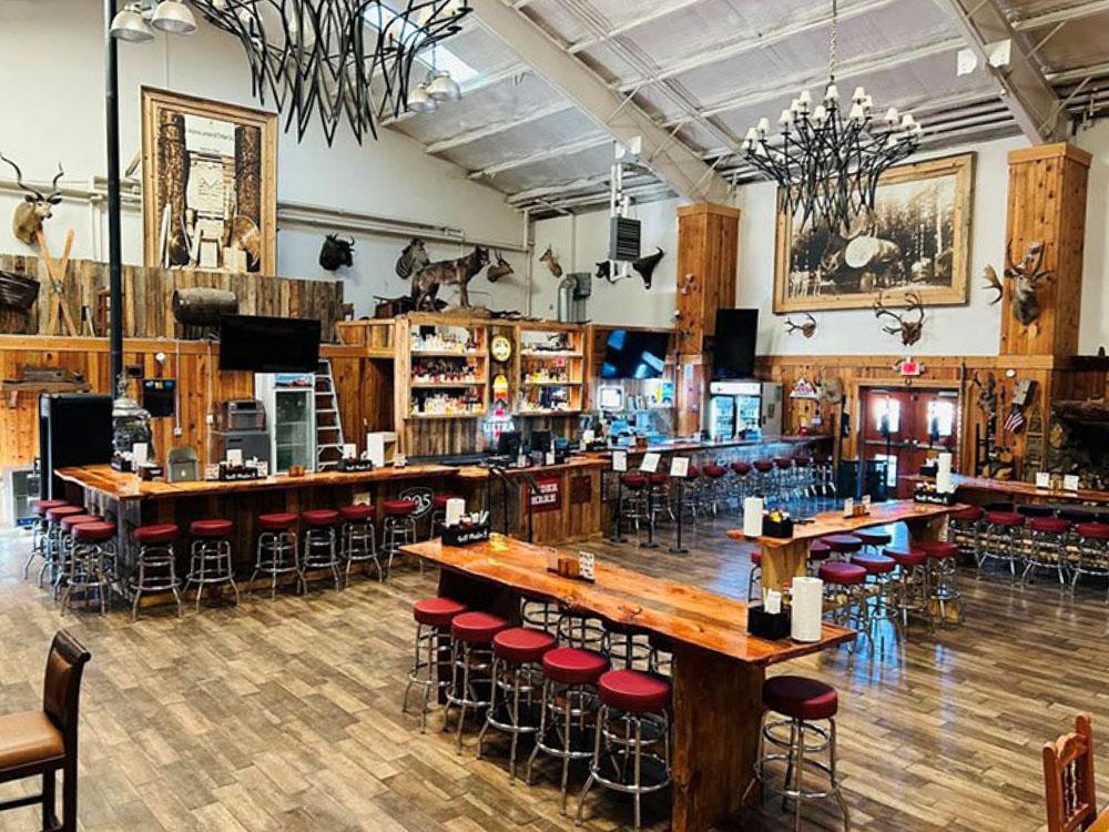 Bar dining area at HAPPY JACK LODGE & RV RESORT