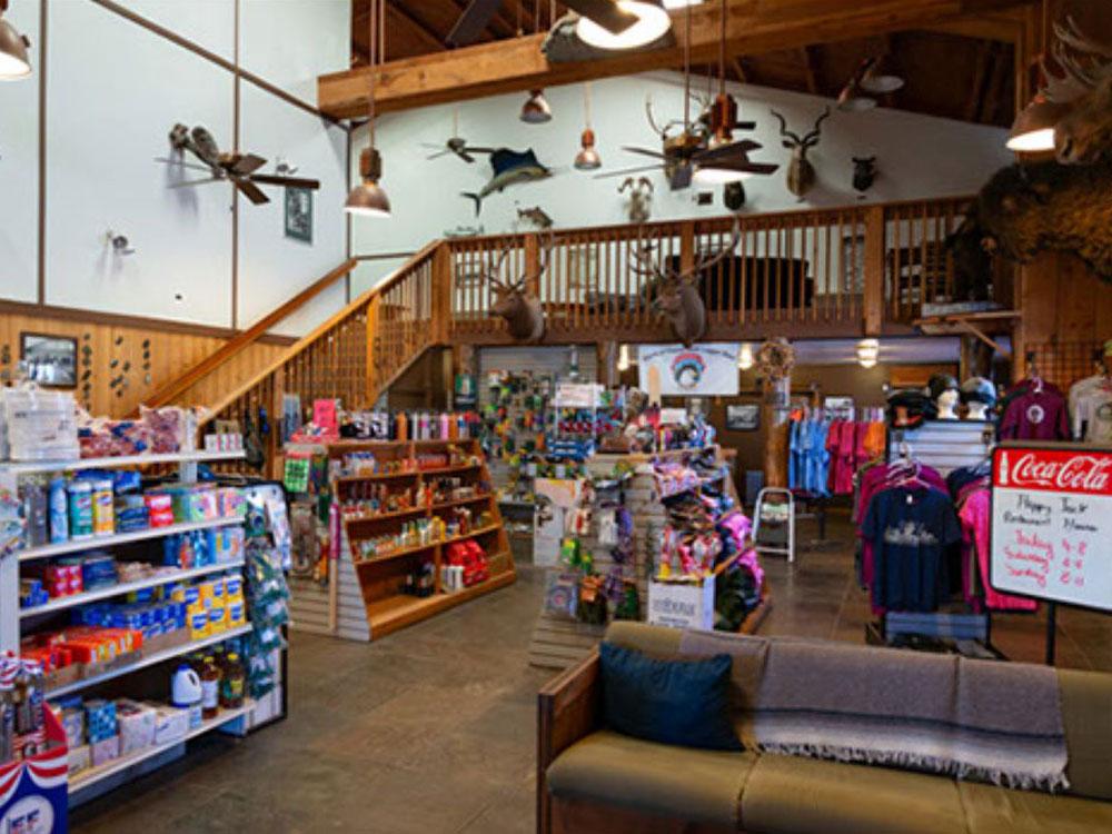 Store interior at HAPPY JACK LODGE & RV RESORT