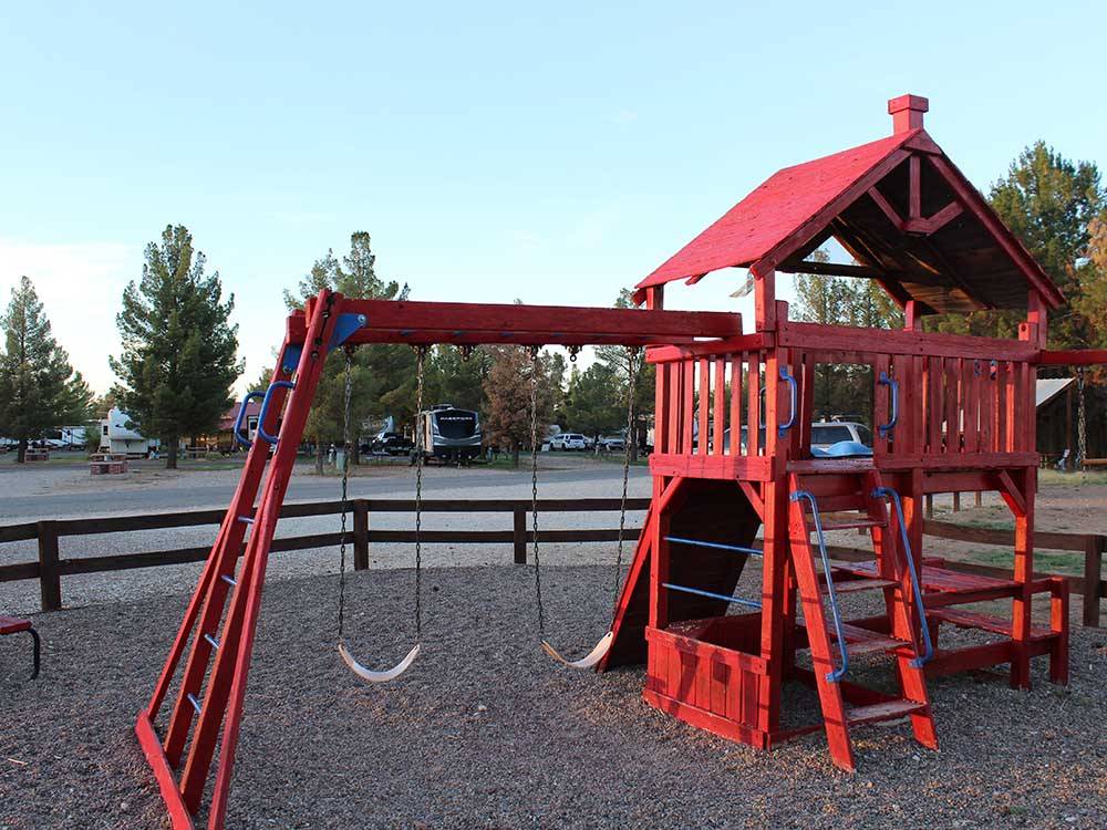 The playground equipment at LOST ALASKAN RV PARK