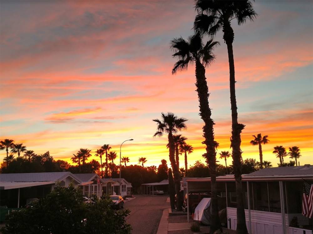 Beautiful pool outside spectacular main building at SUNRISE RV RESORT