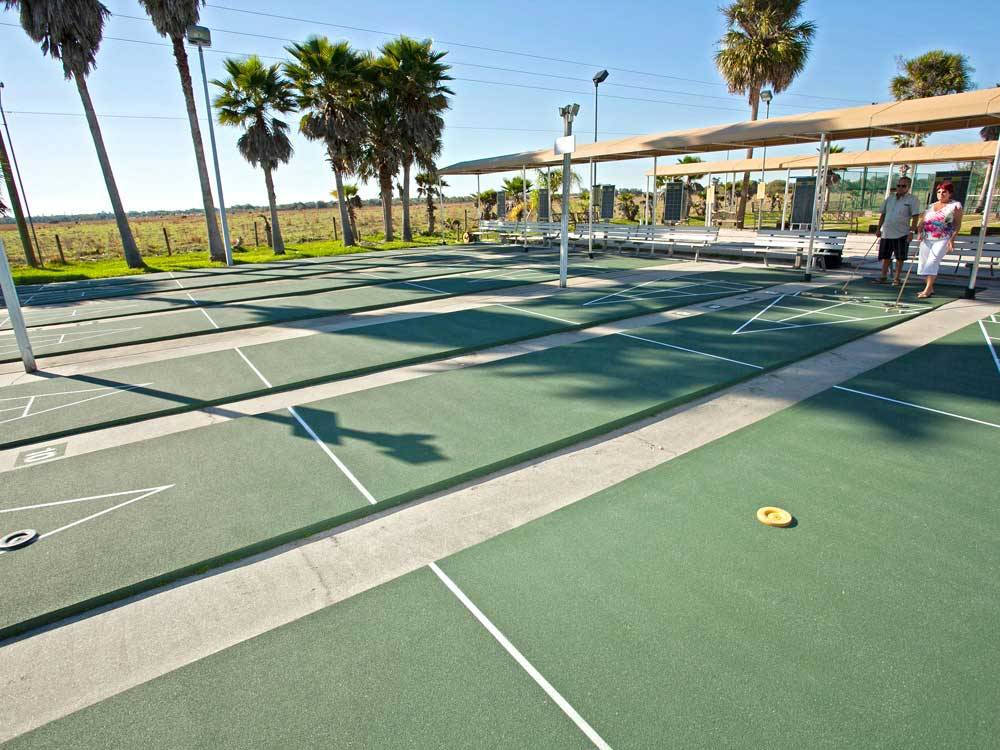 Shuffleboard courts at TOBYS RV RESORT