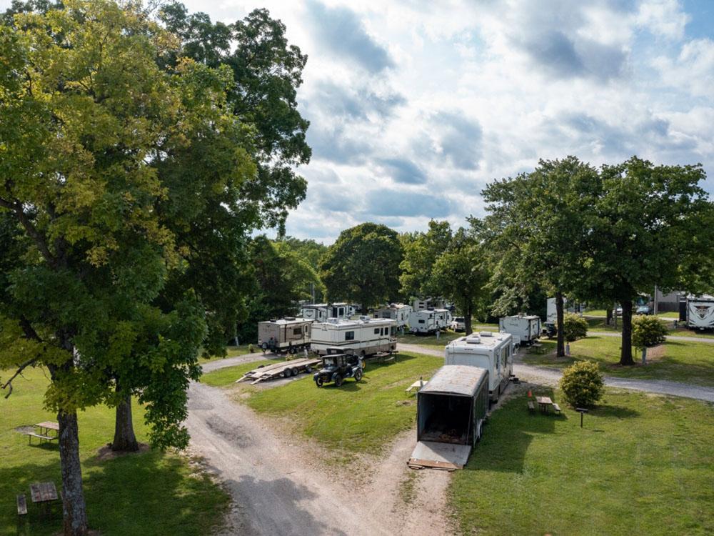 Aerial view of sites at MISSOURI RV PARK