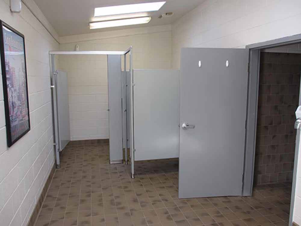 Inside of the clean restrooms at PILOT RV PARK
