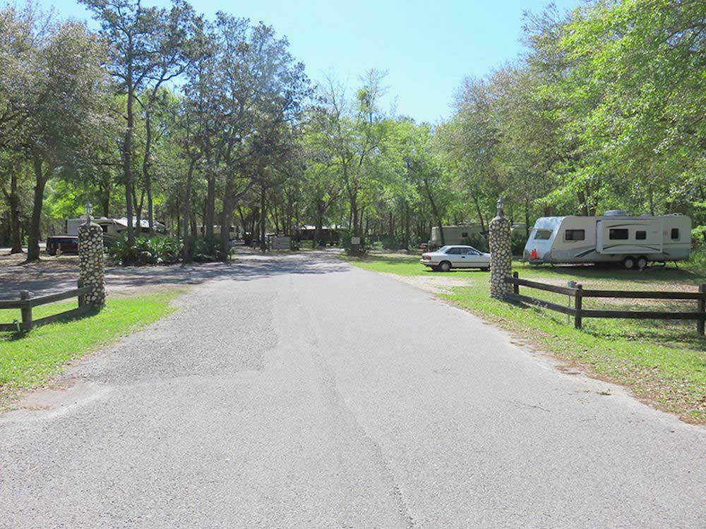 Road leading into campground at COUNTRY OAKS RV PARK & CAMPGROUND