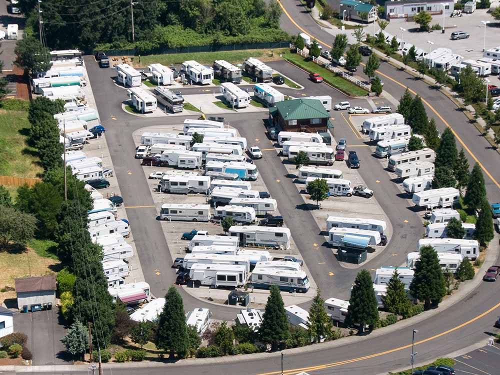 An aerial view of the campground at VAN MALL RV PARK