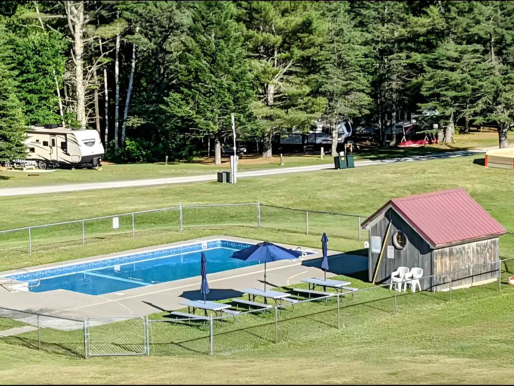 Pool at site Fogg Brook Resort