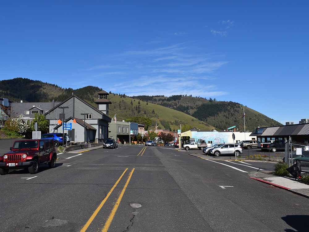 The main road of the local town at GORGE BASE CAMP RV PARK
