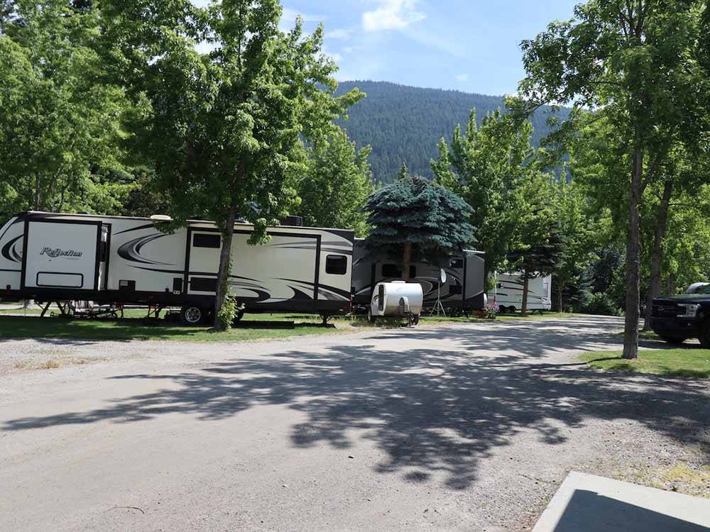 Campground road with RV sites along the side at PAIR-A-DICE RV PARK