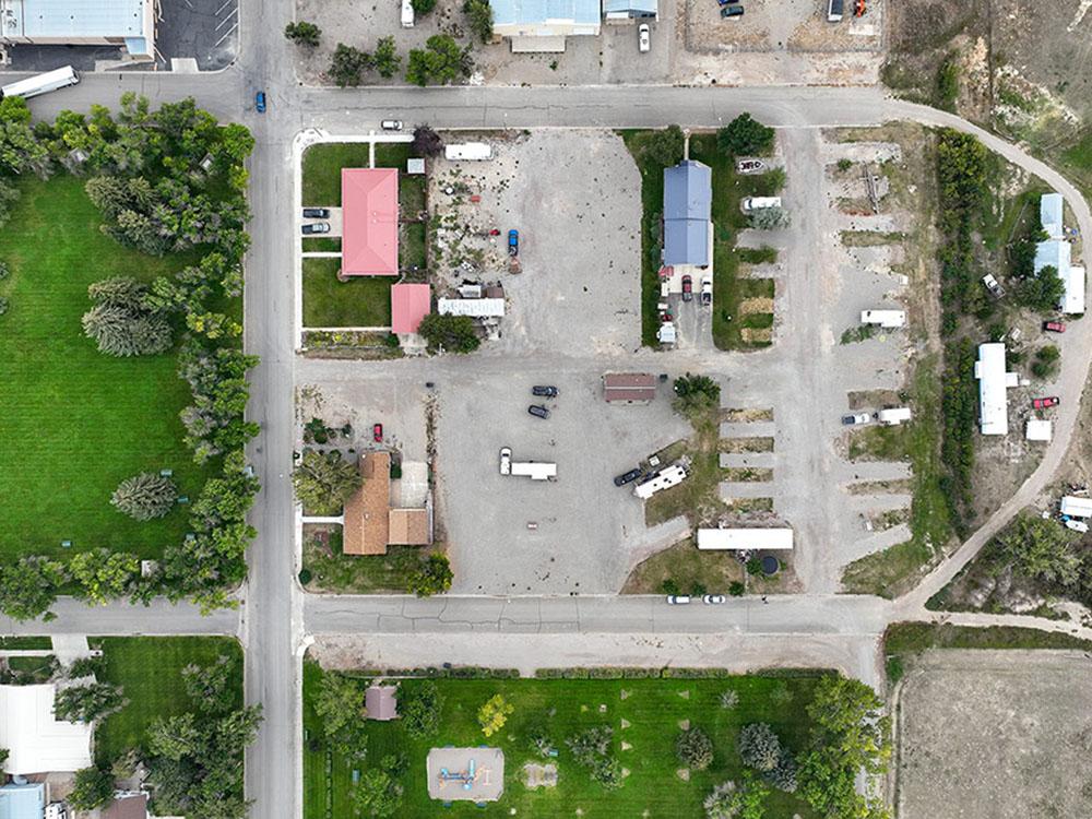 Aerial view of RV park at PONDERA RV RESORT