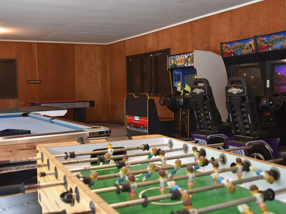 Interior view of the recreation room at MILLER'S CAMPING RESORT
