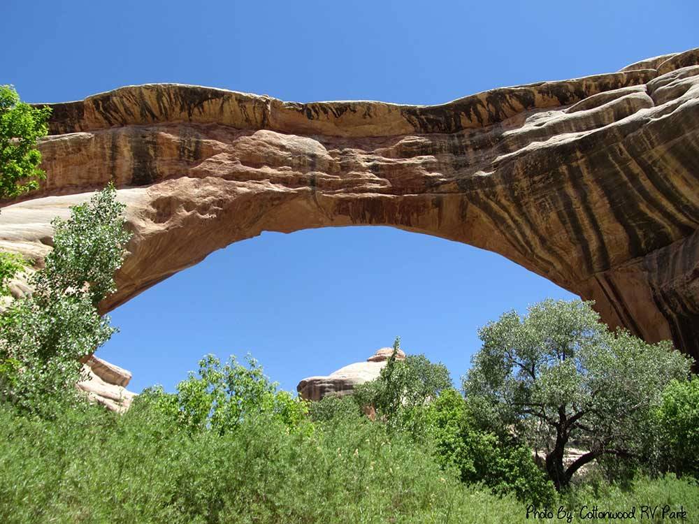 A view of the Natural Bridge nearby at COTTONWOOD RV PARK
