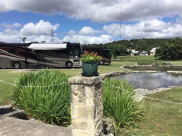 Beautiful landscaping around the water sites.