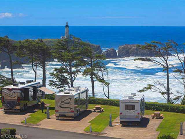 At Pacific Shores we overlook Yaquina Head Lighthouse, the tallest lighthouse on the Oregon Coast