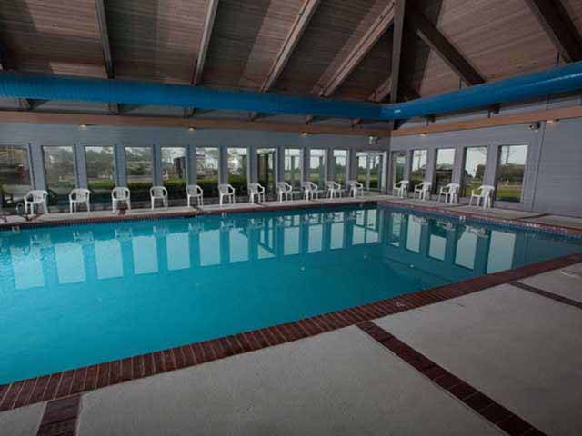 We have two heated pools and hot tubs for guests - this indoor pool and an outdoor pool as well.