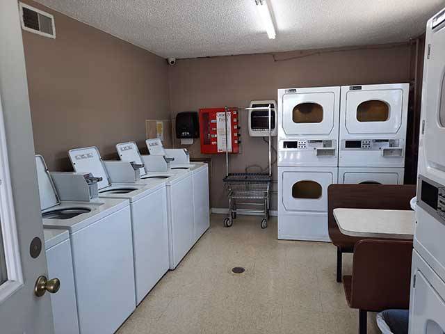 Clean laundry facility on site