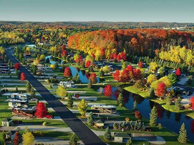 Located on 150 acres of trees, ponds and meadows with landscaping designed to enhance the beauty