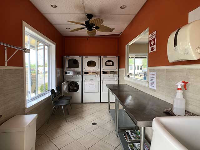 Clean washrooms and laundry room