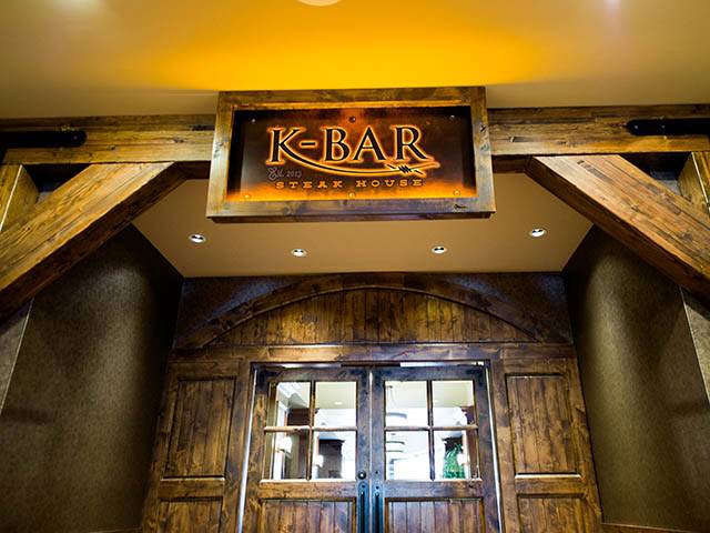 The K-Bar Steakhouse is just one of many dining options at the Casino- from full-service to casual.