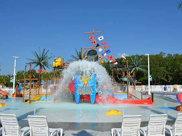 Summer time - river, slides, Splash Zone for kids.