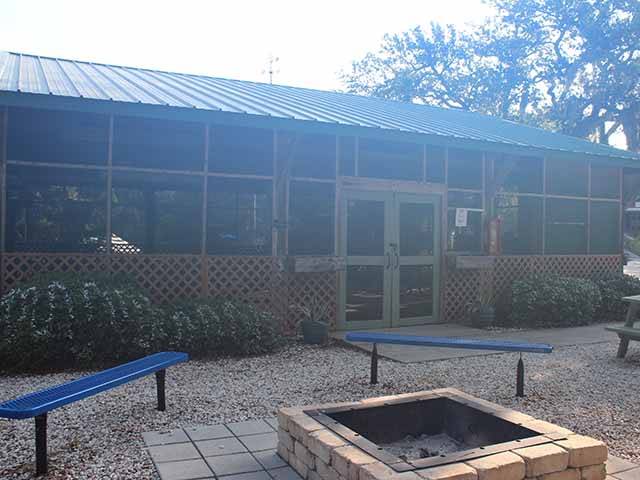 Screened in Pavilion + A Group Fire Pit