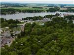 Sky view of the park and nearby river at Indiana Beach Campground - thumbnail