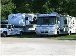 Large RVs in shaded sites at Indiana Beach Campground - thumbnail