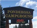 View larger image of Howdy sign at the entrance at PONDEROSA CAMPGROUND image #1