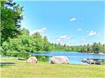 View larger image of View of the lake and dock at LAKE OF THE WOODS CAMPGROUND image #1