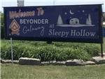 View larger image of Welcome sign at park entrance at BEYONDER GETAWAY AT SLEEPY HOLLOW image #12