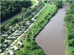 View larger image of An aerial view of the campsites by the water at EAGLE CLIFF CAMPGROUND  LODGING image #6