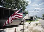 American flags at a site at Bayberry RV Park - thumbnail