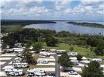 View larger image of Aerial view of the paved sites at FISHERMANS COVE RESORT image #1