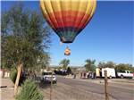 View larger image of A hot air balloon over the campground at BALLOON VIEW RV PARK image #5