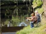 View larger image of Couple fishing at PEACE RIVER RV RESORT image #6