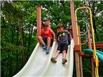 Two kids going down a slide at STONYBROOK RV RESORT - thumbnail