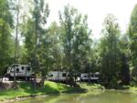 Parked trailers at site Little River RV Park & Campground - thumbnail