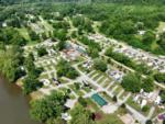 Ariel view of the park at The Blue Canoe RV Resort - thumbnail