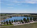 View larger image of An aerial view of the RV sites by the lake at WAKESIDE LAKE RV PARK image #3