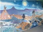 Painted mural on the wall at GREEN TREE'S CRAZY WOMAN CAMPGROUND - thumbnail