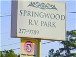 View larger image of Sign at entrance to the park at SPRINGWOOD RV PARK image #7