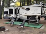 Parked trailer at site Ausable Chasm Campground - thumbnail