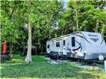 Camper in tree lined campsite at HIDDEN PARADISE CAMPGROUND - thumbnail