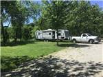 Truck pulling a trailer at Clinton Lake Camping - thumbnail