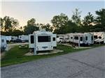 View of the row of trailers parked at Heavenly Hills Resort - thumbnail