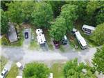 An aerial view of the back in RV sites at BRECKENRIDGE LAKE RESORT - thumbnail