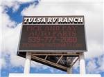 Tulsa RV Ranch sign with digital readout at TULSA RV RANCH - thumbnail